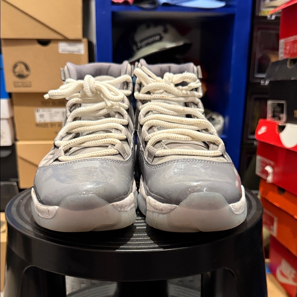 Jordan Gray and White Sneakers